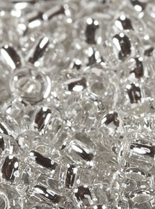 Dyna-Mites™ 8/0 Seed Beads - Clear with Silver Lining
