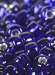 8/0 Seed Beads - Cobalt with Silver Lining
