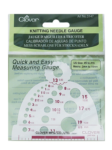 Knitting needle gauge and ruler / Knitmetr
