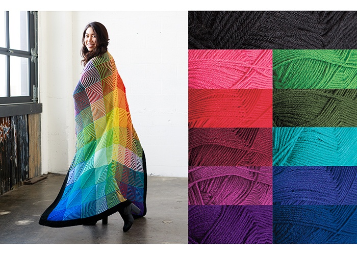 Knit Picks Hue Shift Afghan Knitting Pattern Kit (Rainbow)