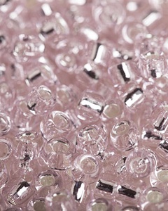 Dyna-Mites™ 6/0 Seed Beads - Light Pink with Silver Lining