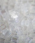 Square Seed Beads - Clear Rainbow Transparent