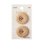 Wooden Buttons - Tan 28mm