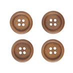 Wooden Buttons -  Coffee 15mm
