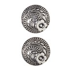 Metal Buttons - Antique Silver Floral Swirl 