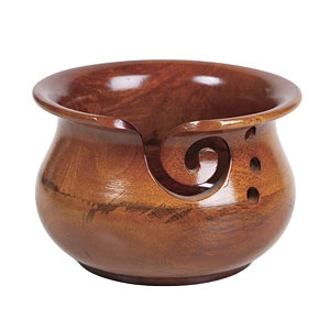 BHAVATU Mango Wood Yarn Bowl - Handcrafted Crochet & Knitting Yarn Holder