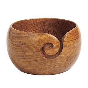  SIC Rosewood Yarn Bowl for Knitting Crocheting - Handcrafted  Smooth Yarn Bowl - Large Knitting Yarn Bowl (6 x 4, WhitePatches)
