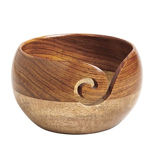 Yarn Bowl - Two Tone Rosewood/Mango Wood 