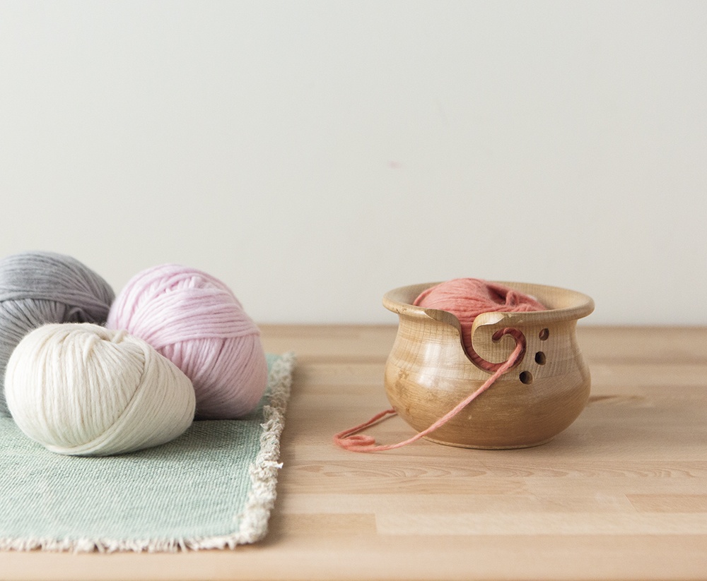 Knit Picks Design Team Pine Wood Yarn Bowl
