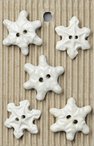 Handmade Stoneware Buttons - Snowflake 