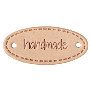 Leather Label Oval - Handmade