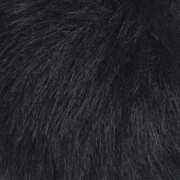 Faux Fur Pom Pom 12cm - Black