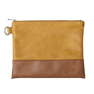 Zippered Pouch - Gold & Chestnut