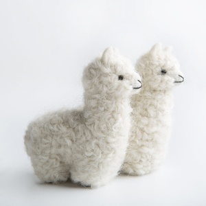 Tiny Stuffed Alpaca - White