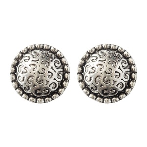 Metal Buttons - Ornate Round Silver