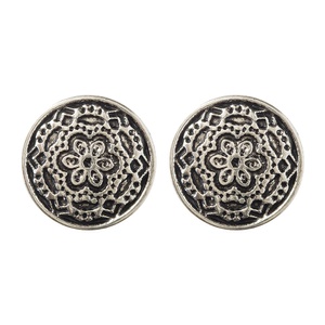 Metal Buttons - Ornate Silver Floral