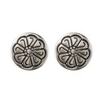 Metal Buttons - Silver Flower Scroll
