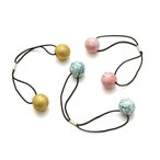 The Hook Nook Skein Saver Elastics - Resin - Pink and Teal Marbled and Glittered (3 Piece)