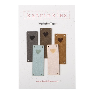 Faux Suede Solid Heart Fold Over Tags - Neutrals