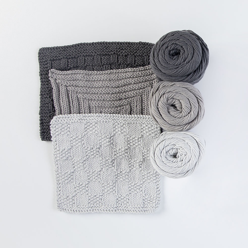 Tag Textured Check Dishcloth, Set of 2 Gray