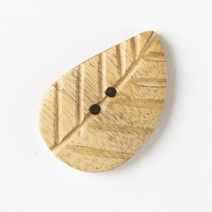 Wood Button - Ovate Leaf