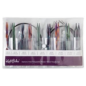 knit Picks Knit Picks Options Wood Interchangeable Knitting Needle Set:  Bulky Edition (Mosaic)