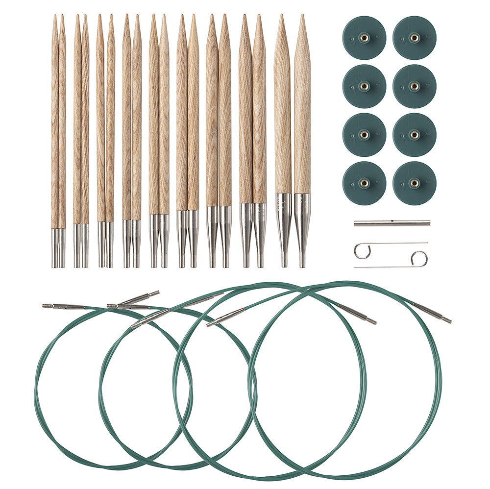 Circular needles wooden with cables