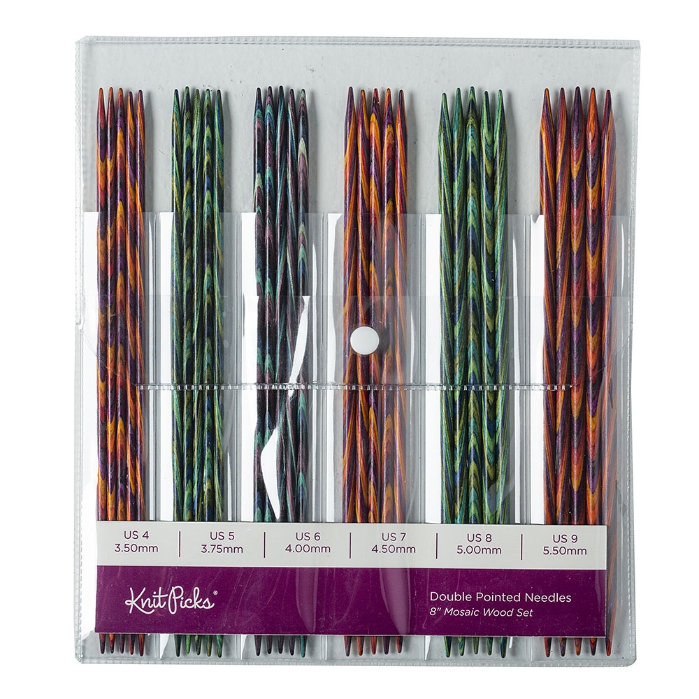 Knit Picks Double Pointed Wood Knitting Needle Set (Mosaic 8 inch)