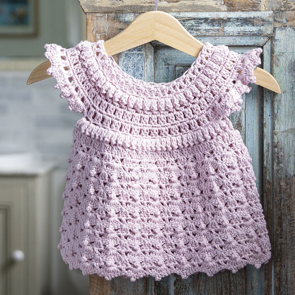 Crochet baby dress pattern book sale