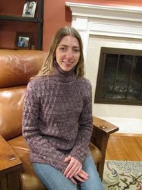 Raised Diamonds Turtleneck - knitting pattern