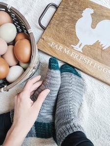 Farmhouse Chicken Socks - knitting pattern