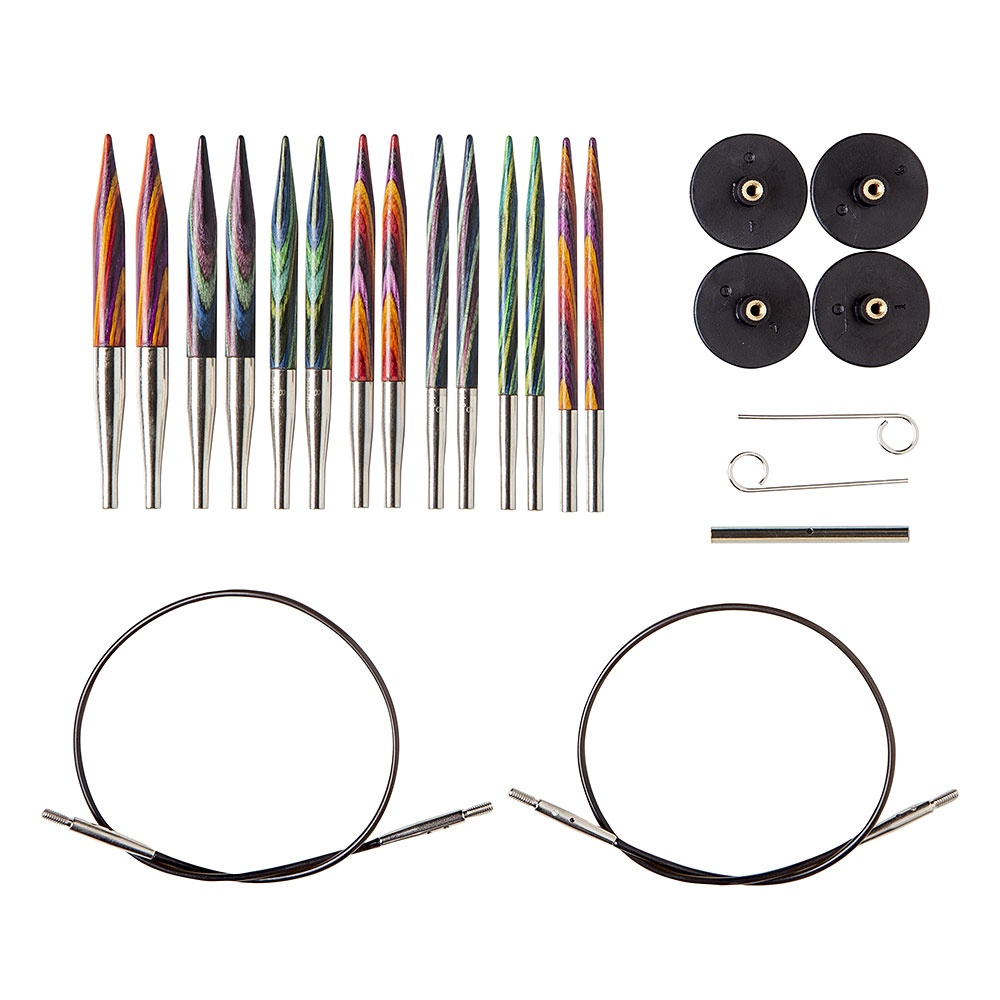  Knit Picks Options Wood Interchangeable Knitting Needle Set:  Bulky Edition (Mosaic)