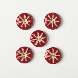 Incomparable Buttons - Red Starburst