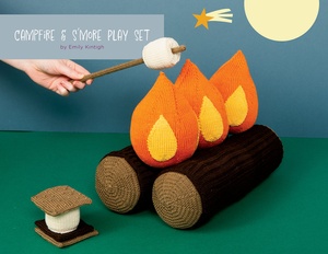 Campfire and S'more Play Set - knitting pattern