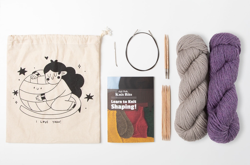 knit picks beginner learn how to knit socks kit with all of the materials and instructions to knit a pair of socks