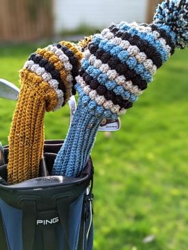 Bobbled Bogey Golf Club Covers Crochet Pattern