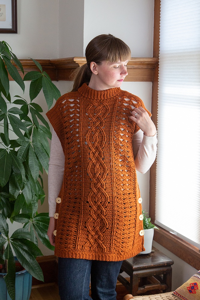 Midtown Mantle Mock neck Top Crochet