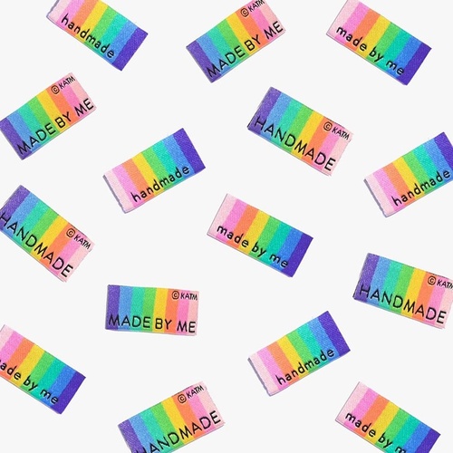 Image of Rainbow "Handmade" Woven Labels