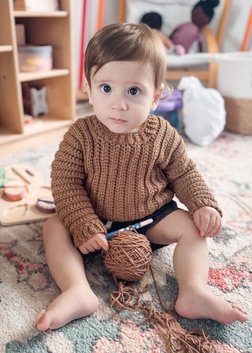 Image of Easy Child Cuff-to-Cuff Sweater Crochet Pattern