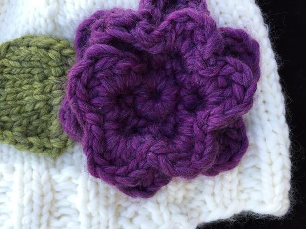 Bulky Knit Flower Hat Pattern