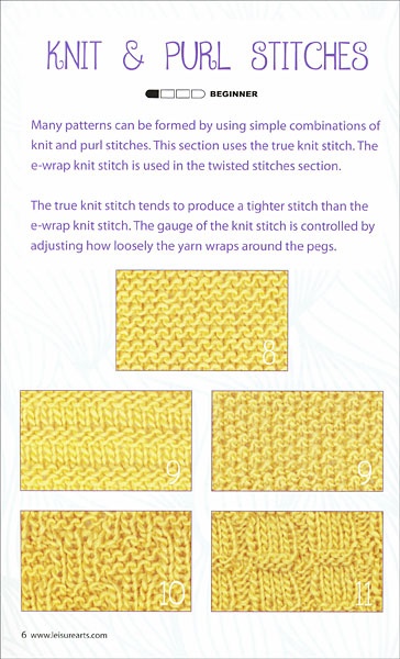 Loom Knit Stitch Dictionary