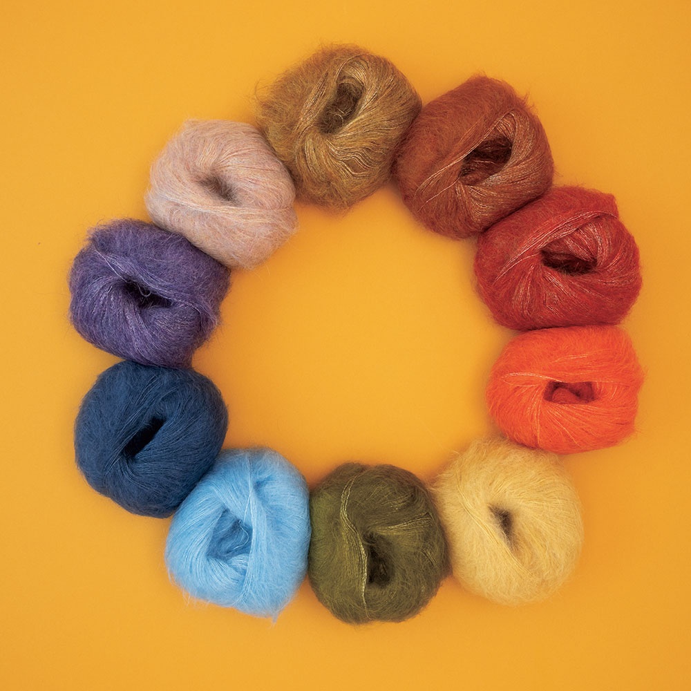 aloft kid mohair yarn in different colors