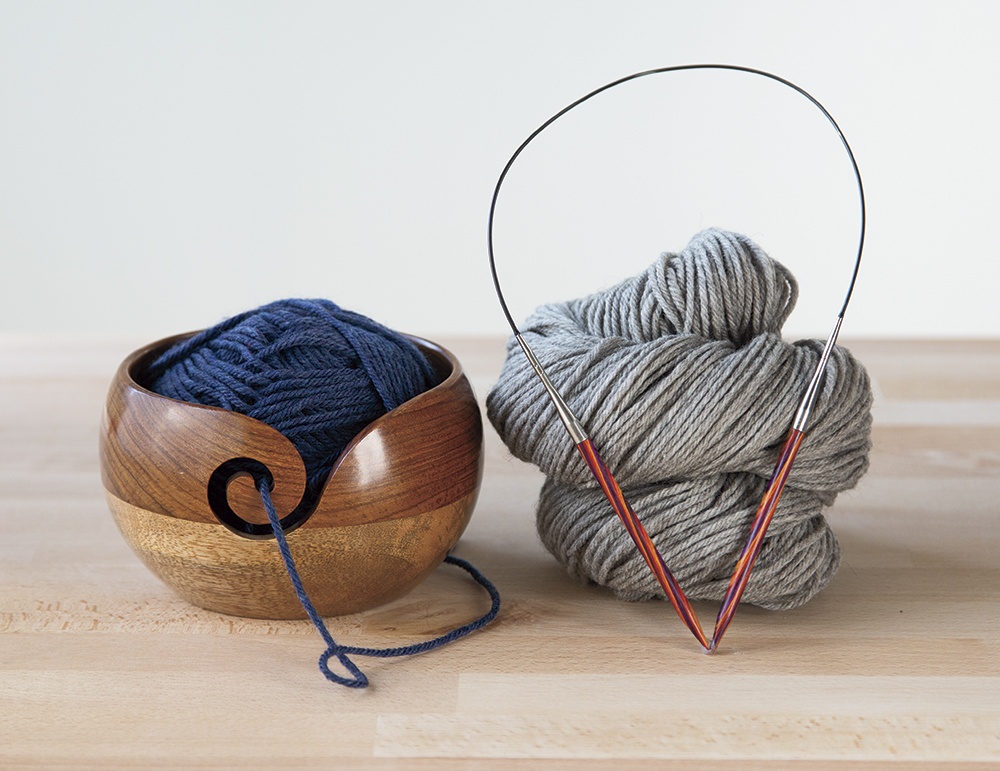 Yarn Bowl - Two Tone Rosewood/Mango Wood 