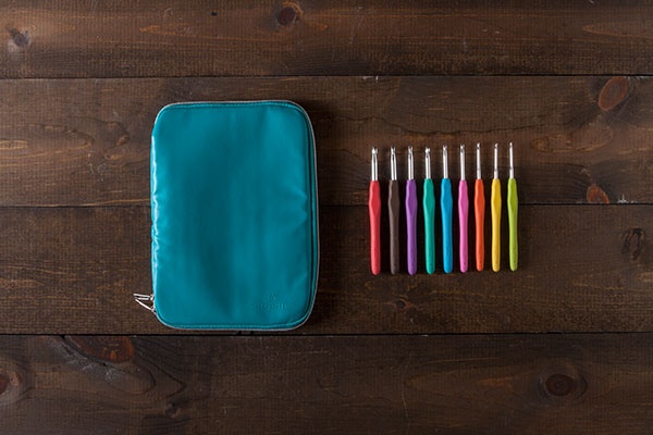 Crochet Hooks and Case - Teal