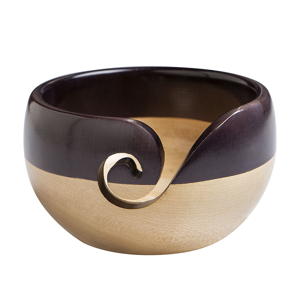 knit picks two toned wooden yarn bowl