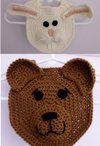 Forest Friends Crochet Bibs-Bear and Bunny