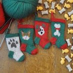Dog and Cat Knitted Christmas Stocking Ornaments