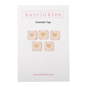 Faux Suede Solid Heart Square Tags - Light Pink