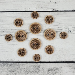 Wooden Buttons - Knit Stitch