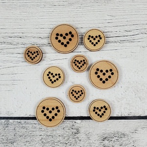 Katrinkles Wooden Buttons - Stitchable Hearts